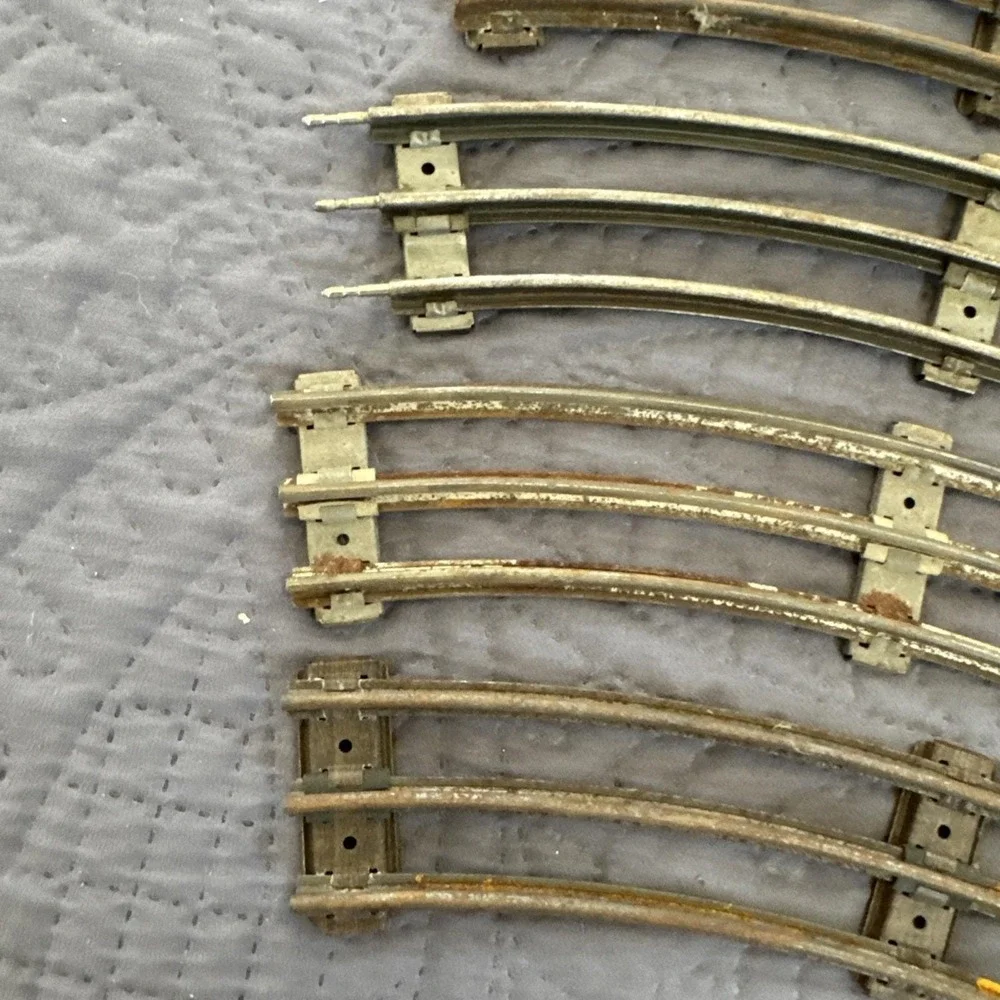 Vintage Lot Lionel 027 Gauge Train Track 7 Curved Metal Railroad Tracks